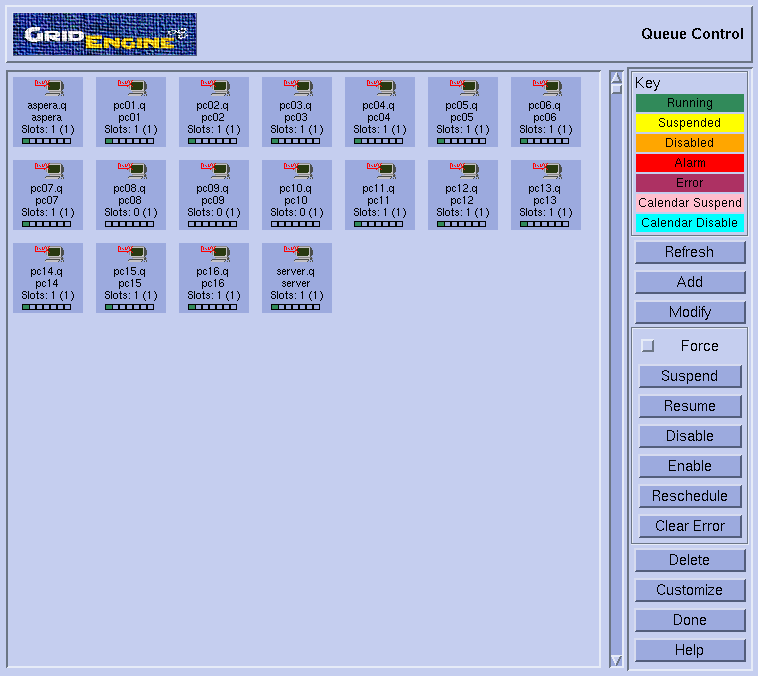 SGE qmon qcontrol window